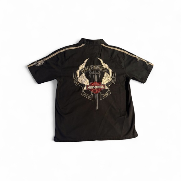 Harley-Davidson Black Casual Button Down Shirt - Picture 2 of 3